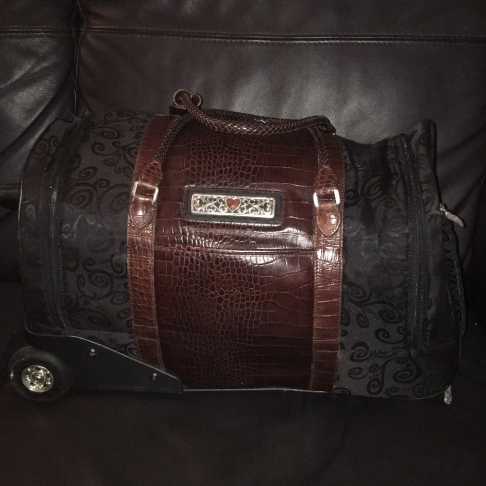 Brighton Black & Brown Carry On Duffle with wheels